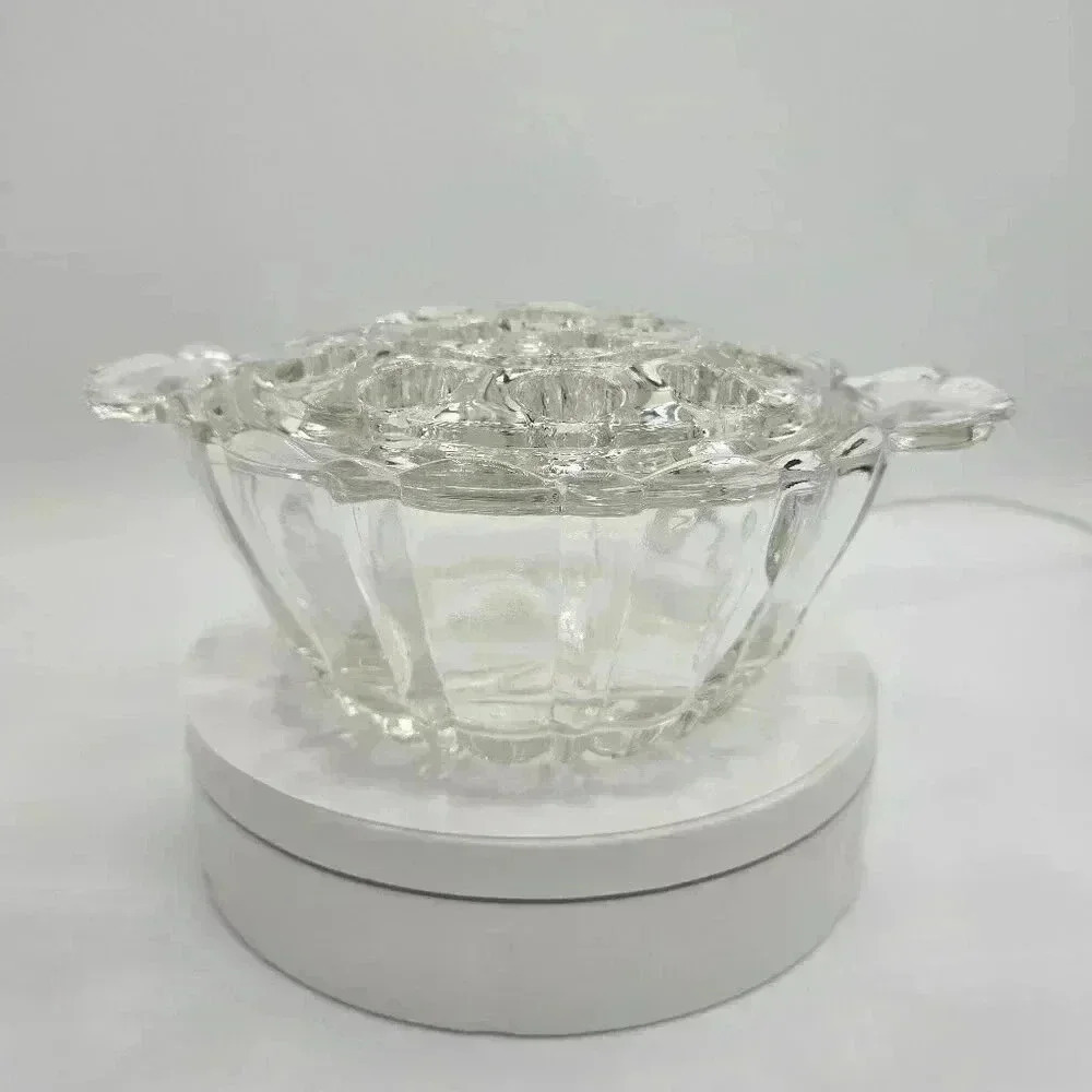 Anchor Hocking Old Cafe Flower Bowl and Frog 1930's Anchor Hocking Posey Bowl